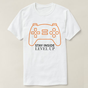 Camiseta Suba de Nível Fique Dentro Arte de Controle de Jog