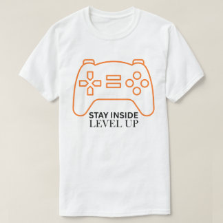Camiseta Suba de Nível Fique Dentro Arte de Controle de Jog