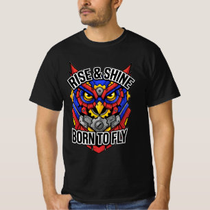 Camiseta Suba e Brilhe Nascido Para Voar Coruja