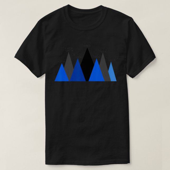 Camiseta Suba nos sete picos mais altos das montanhas da cú (Frente do Design)