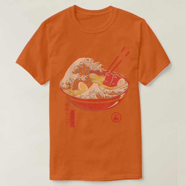 Camiseta Subarashii Ramen Excelente Ramen Wave Japonês 1549 (Frente do Design)