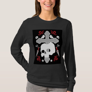 Camiseta Subcultura gótico Crânio E Cruzamento