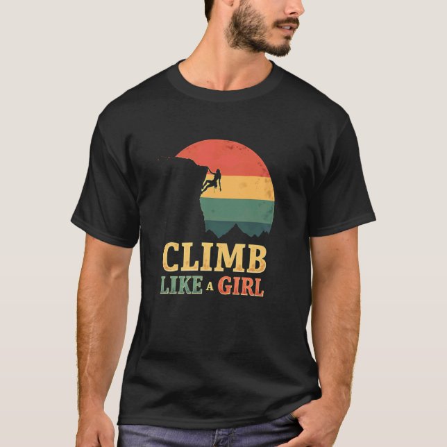 Camiseta Subida Corajosa Como uma Garota (Frente)