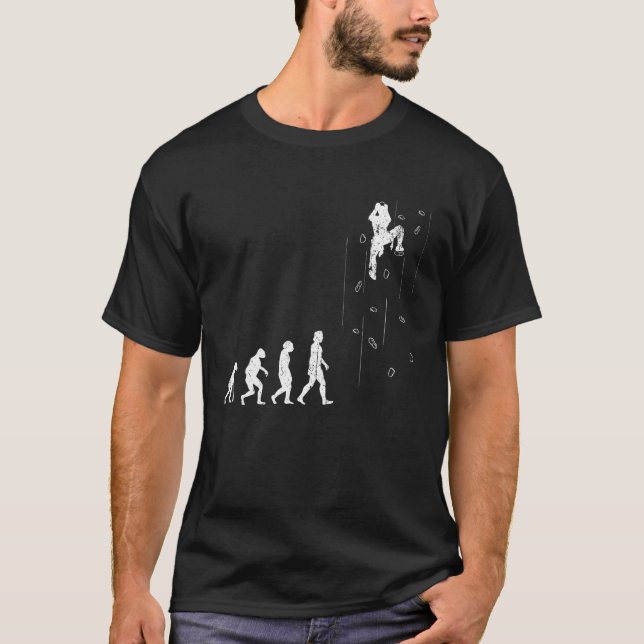 Camiseta Subida da Montanha em Escala da Evolução de Escala (Frente)