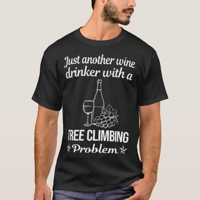 Camiseta Subida de Árvore Drinker De Vinho (Frente)