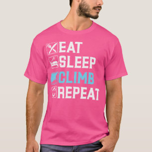 Camiseta Subida do Sono Repetir Escalada de Rock Externo