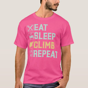 Camiseta Subida do Sono Repetir Escalada de Rock Externo