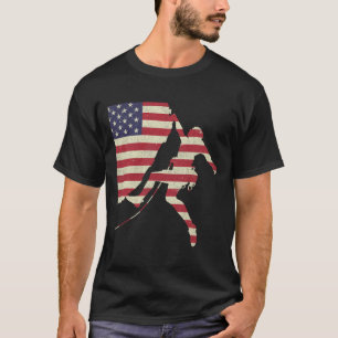 Camiseta Subida Patriótica à Rocha da Bandeira Americana de