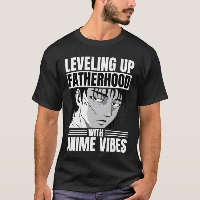 Camiseta Subindo de Nível a Paternidade Com Vibrações de An (Frente)
