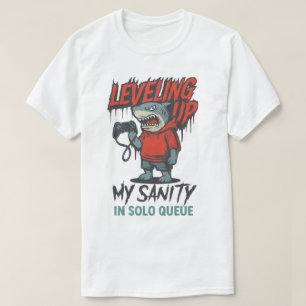 Camiseta Subindo de Nível Meu Tubarão Gamer de Sanidade