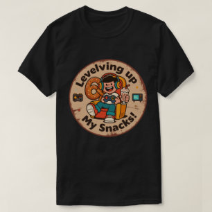 Camiseta Subindo de Nível Meus Lanches! Pixel Art Divertida