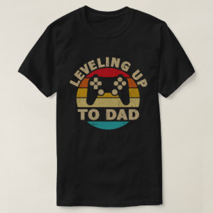 Camiseta Subindo de Nível para Anúncio de Gravidez do Papai