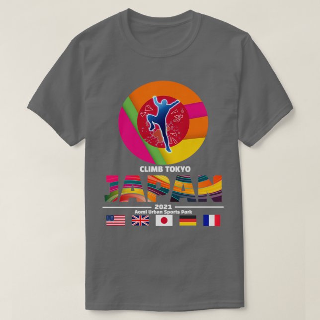 Camiseta Subindo em Tóquio Japão 2021 Novo esporte Subindo  (Frente do Design)