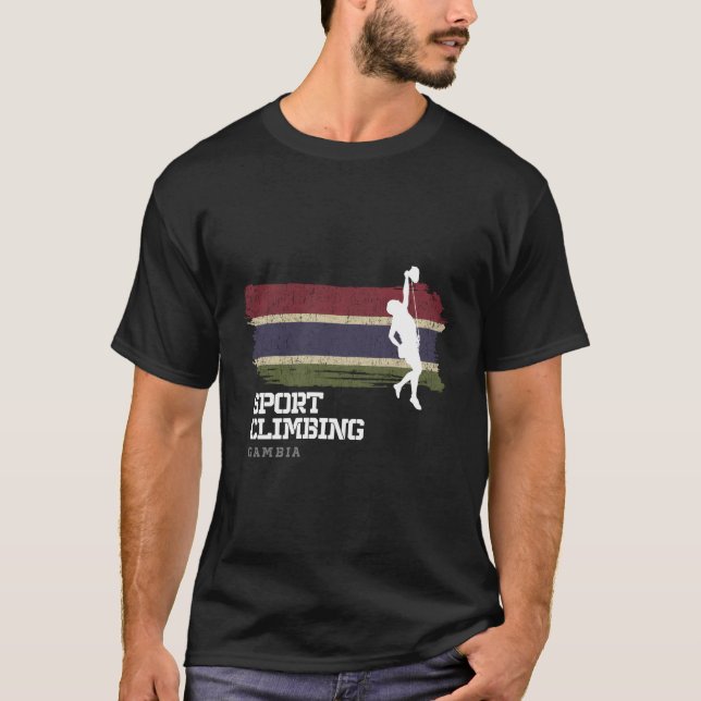 Camiseta Subindo O Esporte Subindo O Clima Da Gâmbia (Frente)