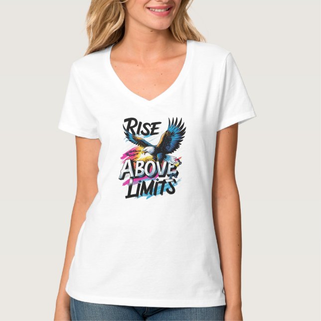 Camiseta Subir acima dos limites | Motivação da Águia Negri (Frente)