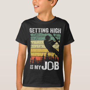 Camiseta Subir Alto É Meu Trabalho Trepador de Árvores Vint