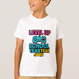 Camiseta Subir de Nível Ano Escolar Gamer Ônibus Volta às A