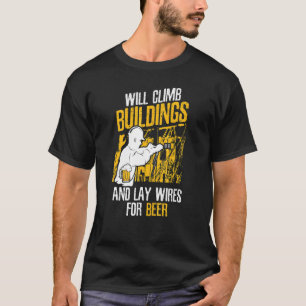 Camiseta Subirá Edifícios Por Cerveja Construção Eletr