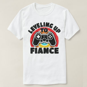Camiseta Subiu de Nível Para Noivo Gamer Casal Recém-Noivad