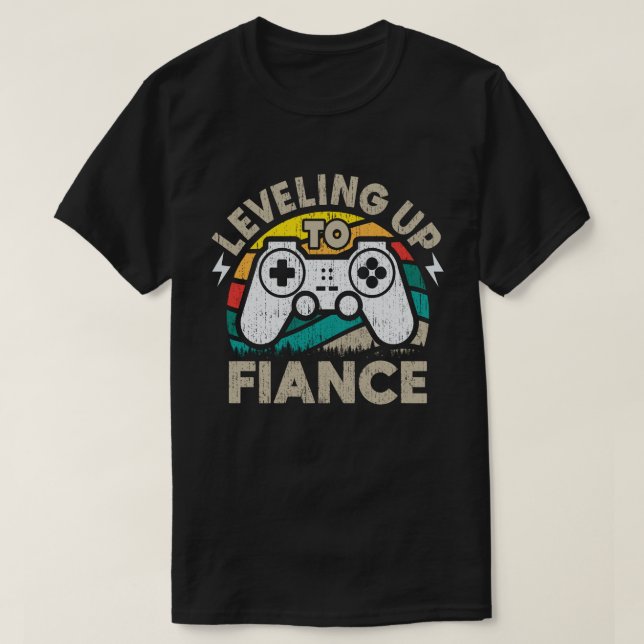 Camiseta Subiu De Nível Para Noivo Gamer Recém-noivos Casal (Frente do Design)