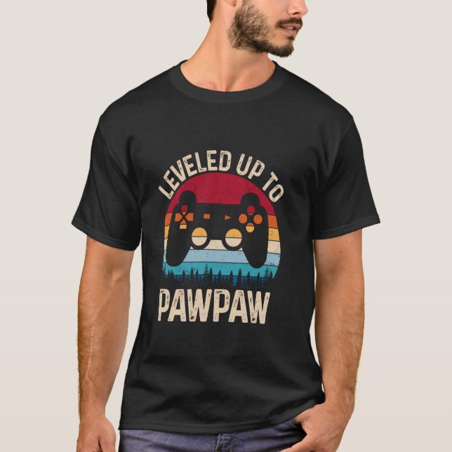 Camiseta Subiu de Nível Para Presentes de Video Game do Pap (Frente)