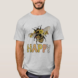 Camiseta Sublimação da Bee Happy Vintage