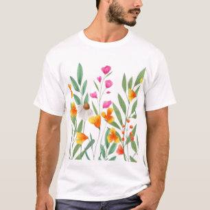 Camiseta Sublimação de flores silvestres