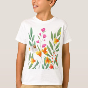 Camiseta Sublimação de flores silvestres