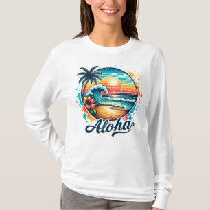 Camiseta Sublimação de Vintage Beach Aloha-94953