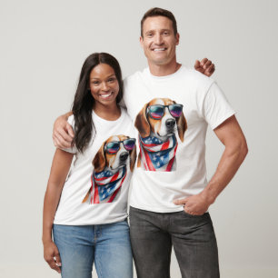 Camiseta Sublimação do Cão-Beagle Camisa-Aquarela