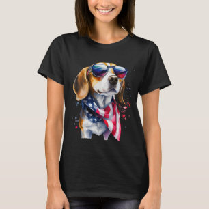 Camiseta Sublimação do Cão-Beagle Camisa-Aquarela