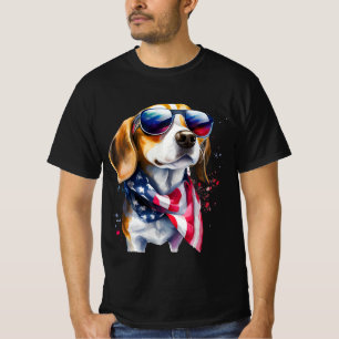 Camiseta Sublimação do Cão-Beagle Camisa-Aquarela