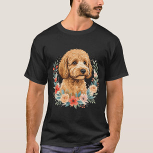 Camiseta Sublimação Redonda de Cachorro Floral