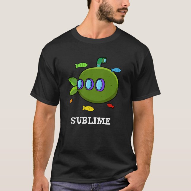 Camiseta Sublime Funny Submarino Limão Fruta Pun Dark BG (Frente)