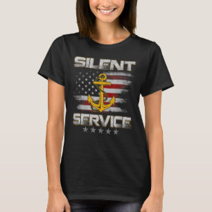 Camiseta Submarino de Serviço Silencioso Veterano dos Eua A