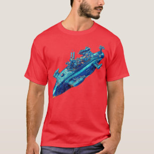 Camiseta Submarino do Estilo Futurístico Psicodélico