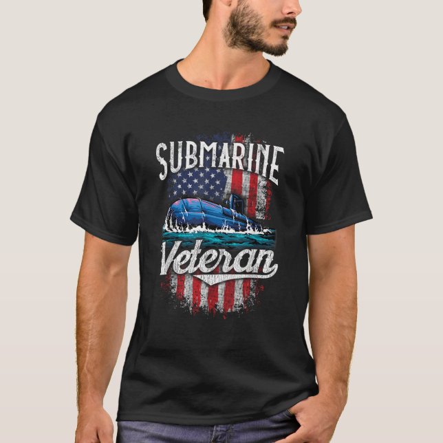 Camiseta Submarino Veterano Engraçado Aposentado Submarino  (Frente)