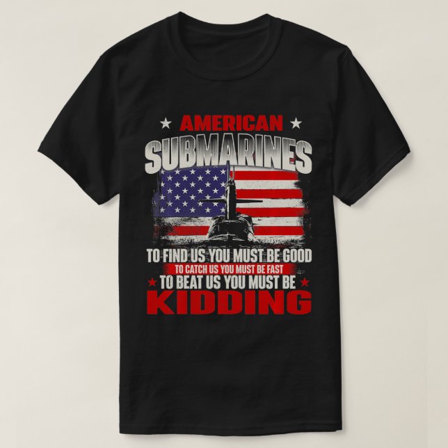 Camiseta Submarinos Americanos Marinho Patriótico dos EUA S (Frente do Design)