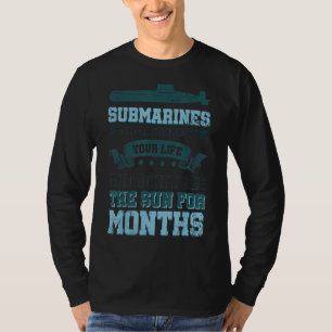 Camiseta Submarinos quando você odeia não veem o Sol para M