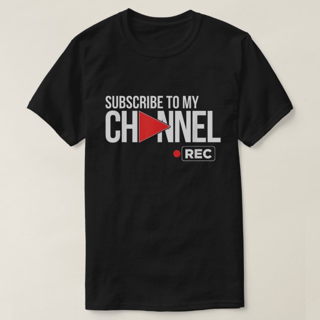 Camiseta Subscribe To My Channel Rec Button Tee (Frente do Design)