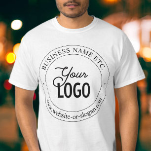 Camiseta Substituição Fácil de Logo e Texto Personalizável