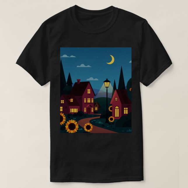Camiseta Suburban neighborhood at night (Frente do Design)