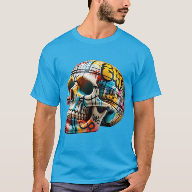 Camiseta Subway Art Skull (Frente)