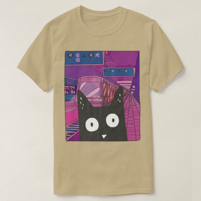 Camiseta Subway Urbano Kawaii Gato da Cidade Japonesa Al (Frente do Design)