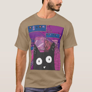 Camiseta Subway Urbano Kawaii Gato da Cidade Japonesa Al
