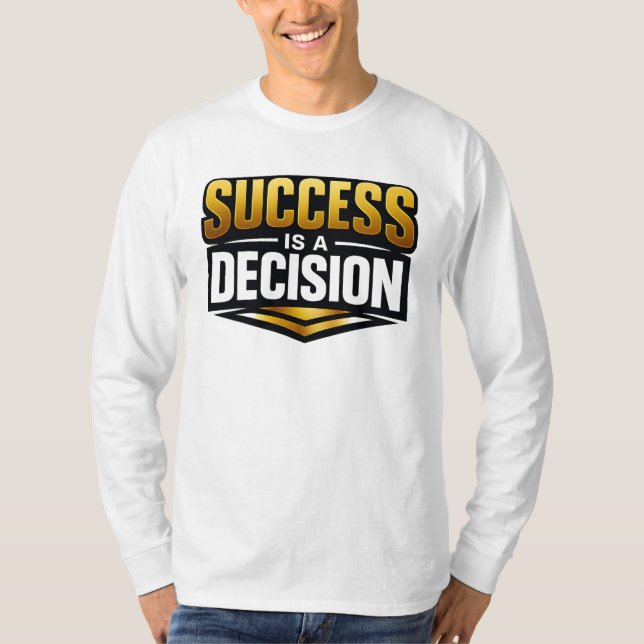 Camiseta Success Gold Typography on Black (Frente)