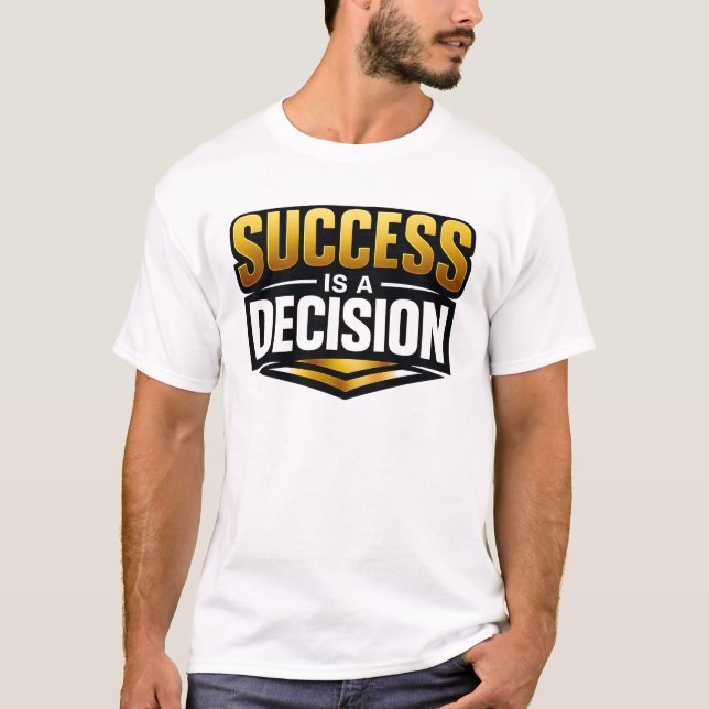 Camiseta Success Gold Typography on Black (Frente)