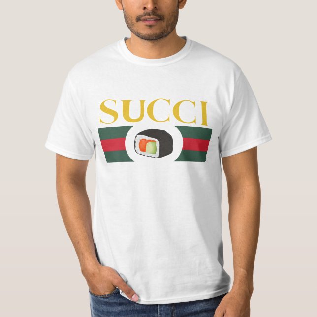 Camiseta Succi Sushi ama o logo Funny gnocchi novo presente (Frente)