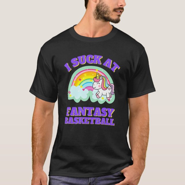 Camiseta Suck In Fantasy Basball Unicorn Rainbow Loser P (Frente)