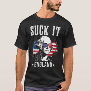 Camiseta Suck It England 4 de julho George Washington